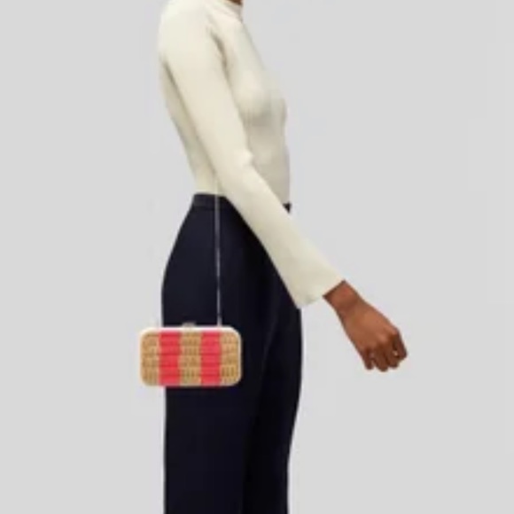 NWT KATE SPADE Wicker Kit Clutch Crossbody - Picture 3 of 15